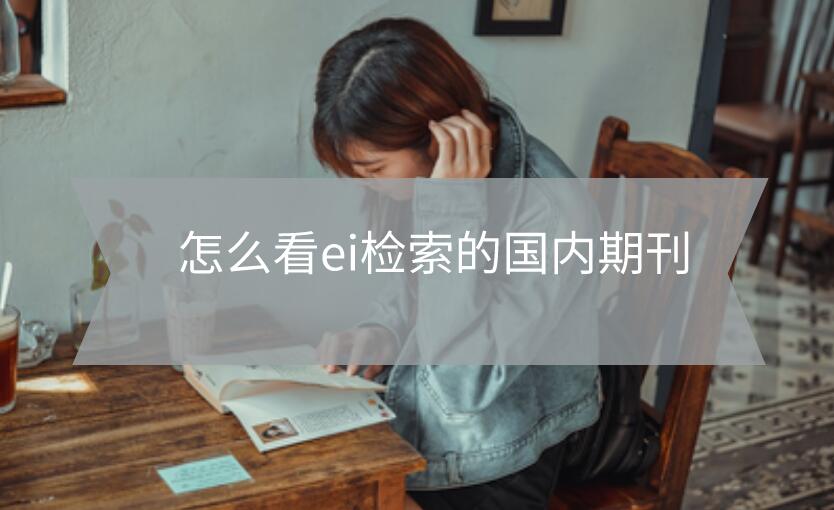 怎么看ei檢索的國內期刊