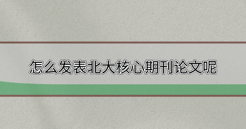 北大核心期刊
